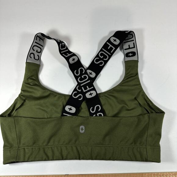 Figs Sports Bra Lot of 3 Large 2 green 1 Black Performance Underscrub Wireless - Picture 7 of 14